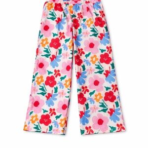 Girls Colorful Floral Wide Leg Pants Size 7/8 Spring Boho
